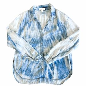 Cloth & Stone Chambray Tie Dye Button-Down Shirt